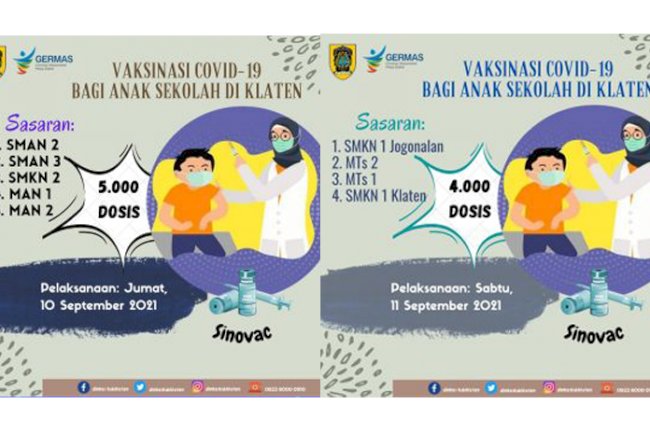 PTM Mulai di lakukan, Vaksinasi Covid 19 untuk Anak Sekolah disegerakan