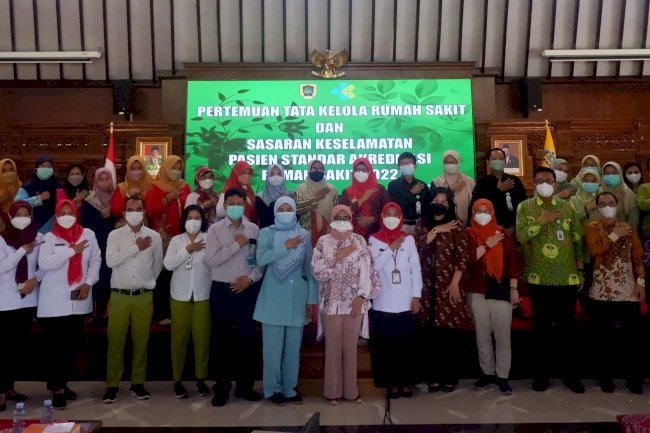 Pertemuan Tata Kelola Rumah Sakit dan Sasaran Keselamatan Pasien Standar Akreditasi Rumah Sakit Oleh Dinas Kesehatan Kabupaten Klaten Tahun 2022
