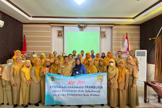 Kaji Tiru Dinas Kesehatan Kabupaten Sukoharjo Dalam Rangka Persiapan Penilaian Sertifikasi Eradiksi Frambusia untuk Kabupaten Non Endemis Tahun 2023