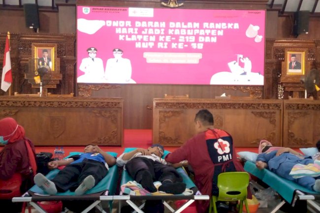 Donor Darah Dalam Rangka Hari Jadi Kab Klaten ke 219 dan HUT RI ke 78 Tahun 2023