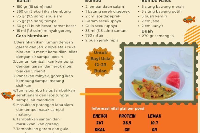 Nasi Ikan Kuah Kuning: Menu Bergizi untuk Bayi Usia 12–23 Bulan