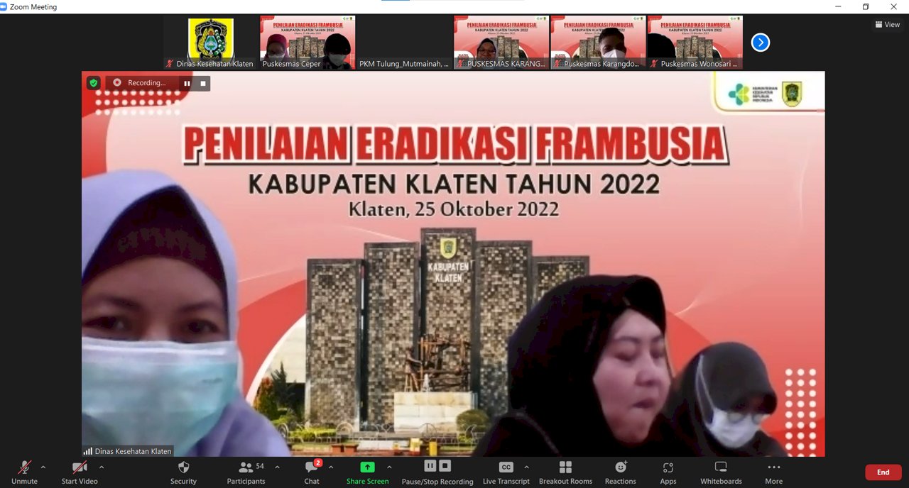 Penilaian Eradikasi Frambusia Kabupaten Klaten Tahun 2022