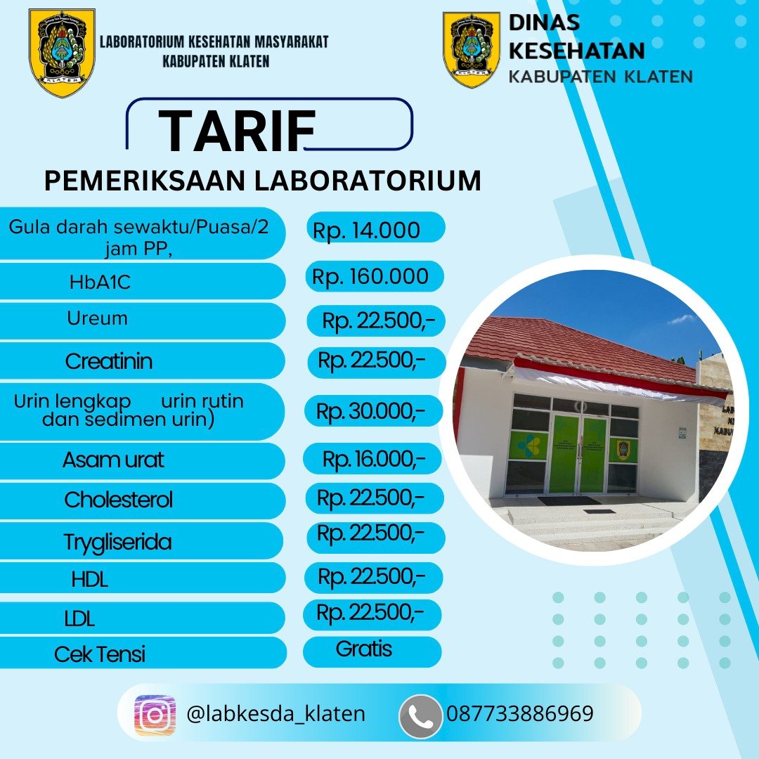 Tarif Pemeriksaan Labaoratorium Labkesda Klaten